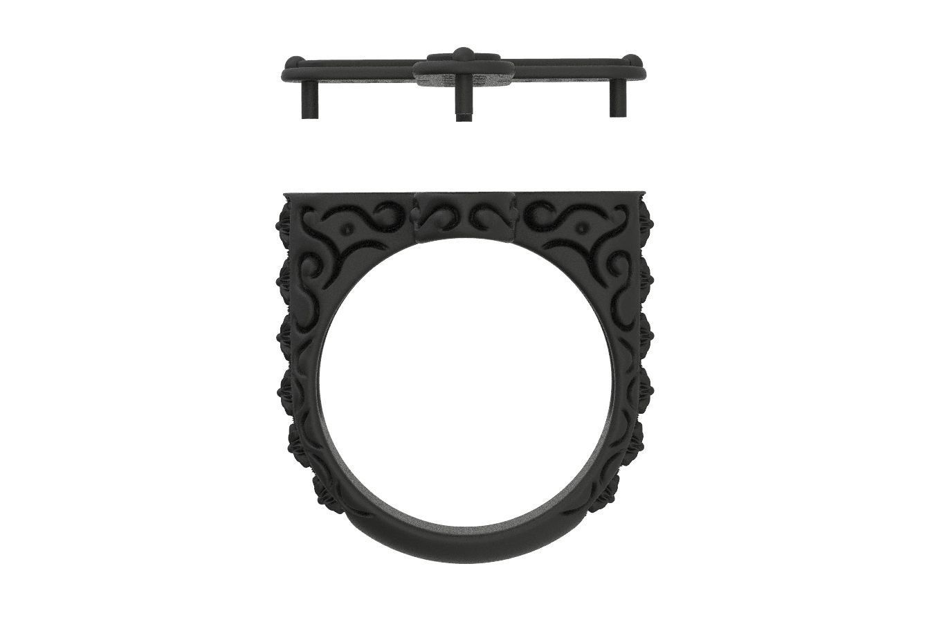 Ring with a cross and stones 287 3D print model_20