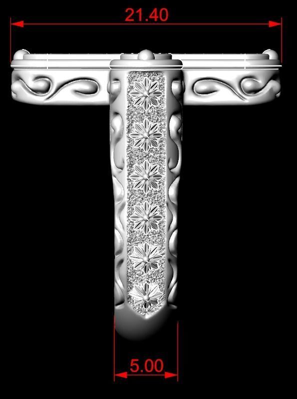 Ring with a cross and stones 287 3D print model_24