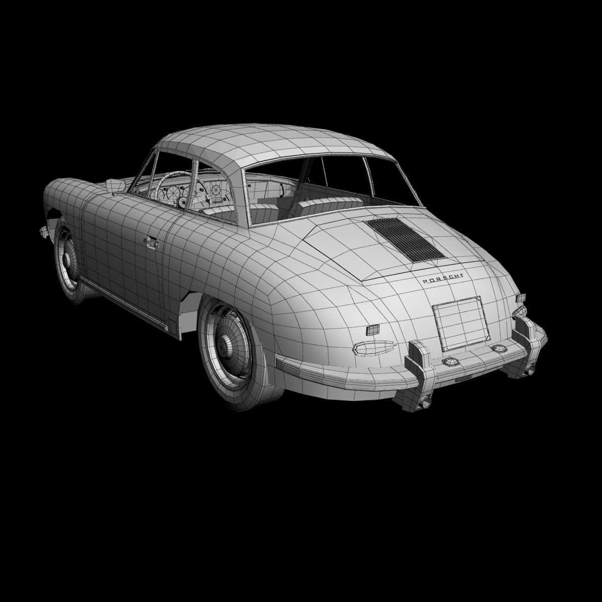 Porsche 356B  Notchback 3D model_15