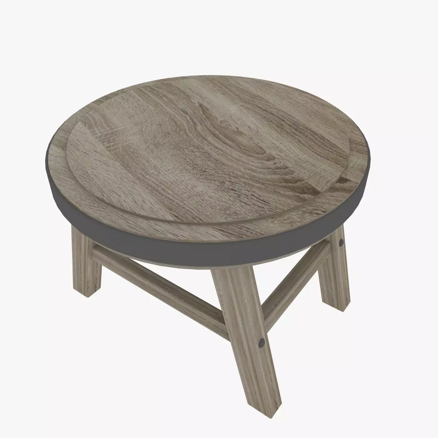 Game Ready Wooden Stool Free low-poly 3D model
