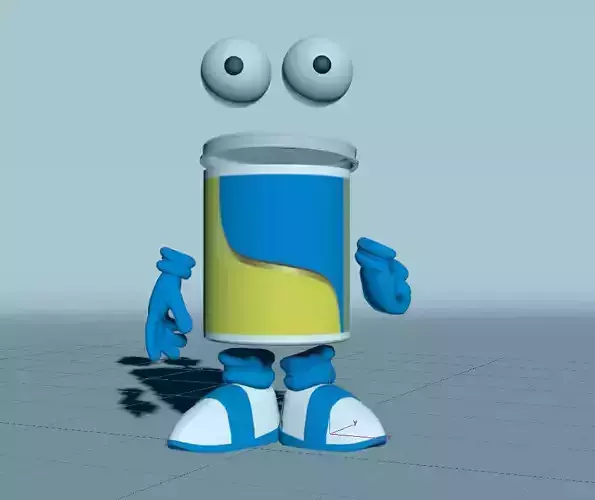  3d Color Can Cartoon character