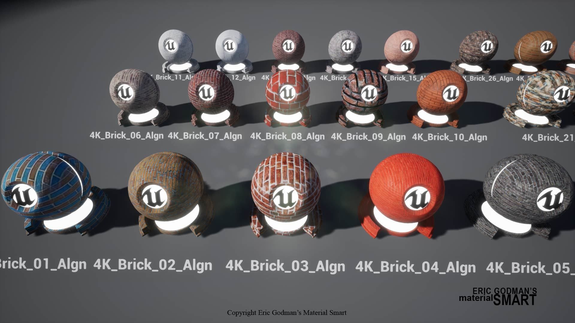 Brick World Aligned Materials 3D model_5