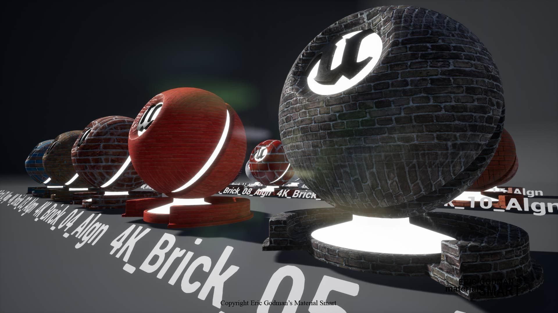 Brick World Aligned Materials 3D model_6