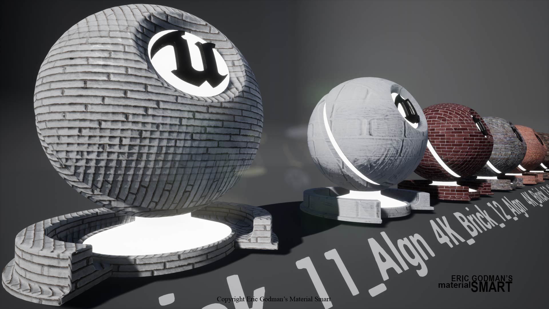 Brick World Aligned Materials 3D model_12