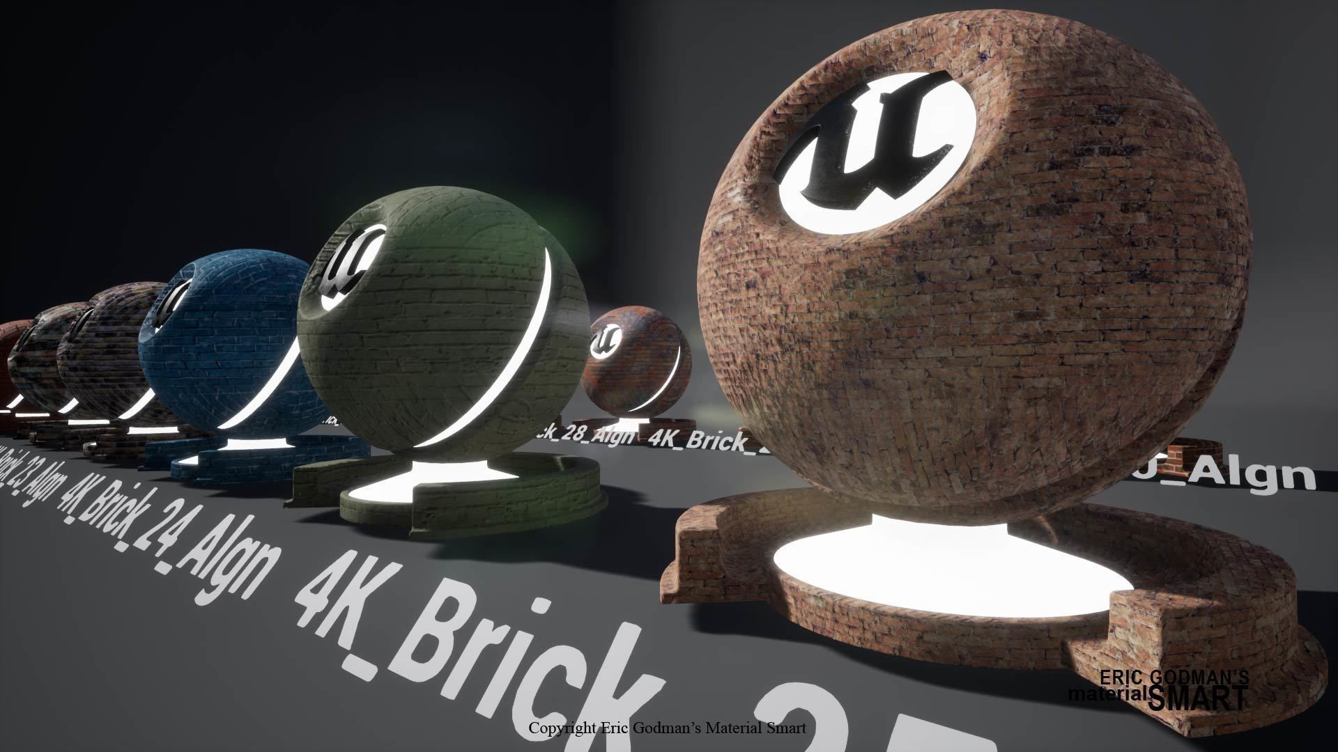Brick World Aligned Materials 3D model_14