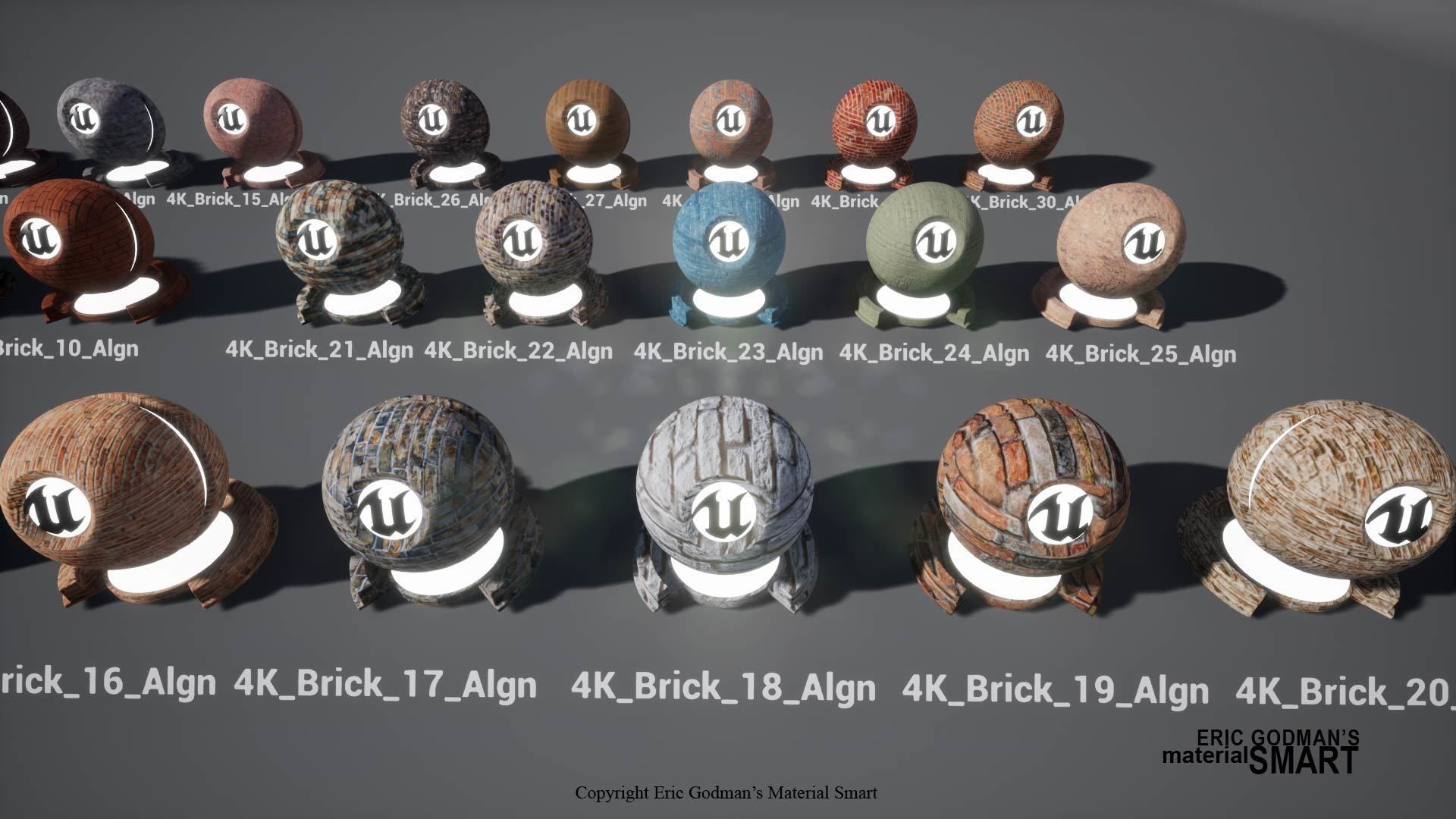 Brick World Aligned Materials 3D model_4