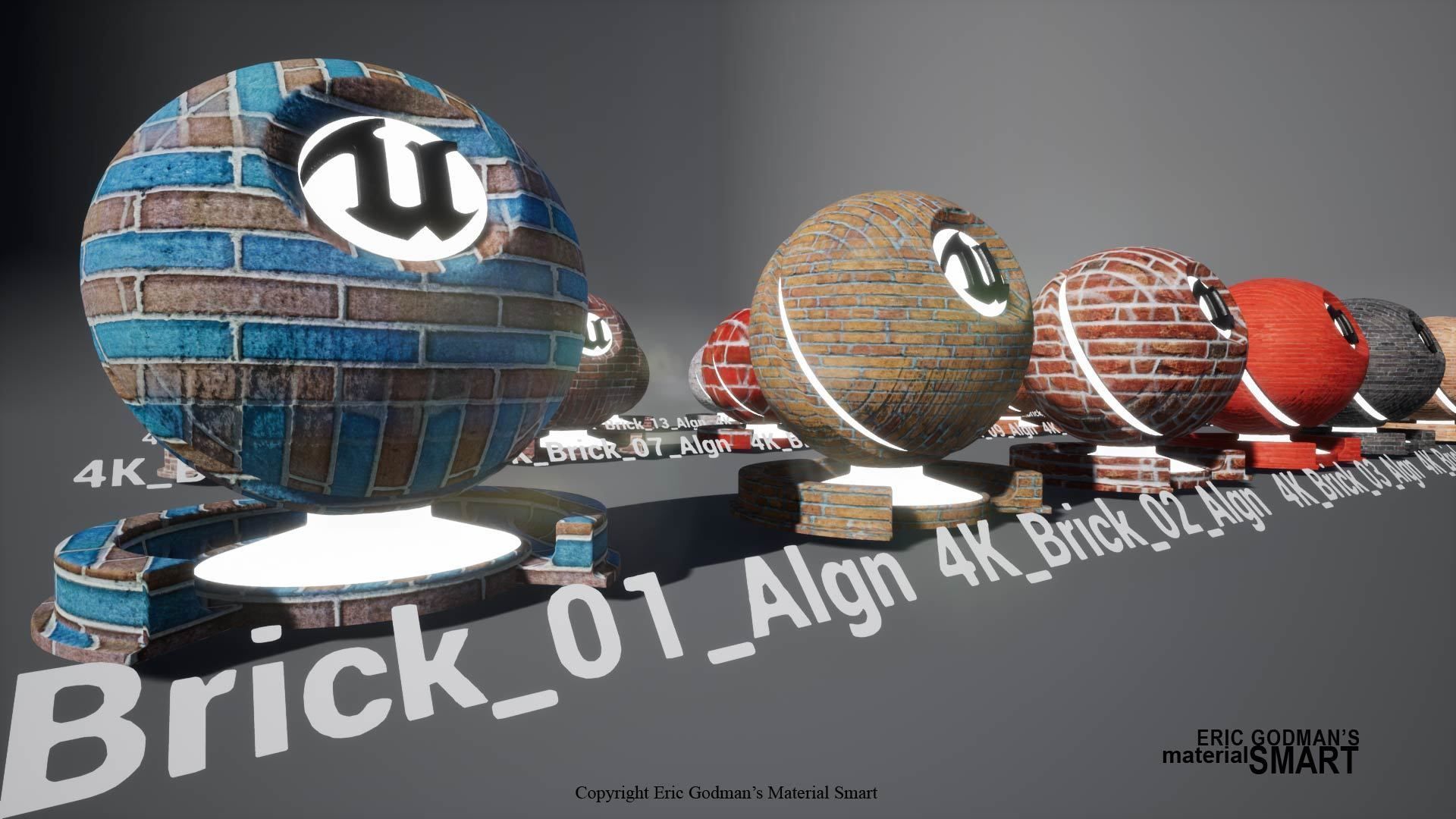 Brick World Aligned Materials 3D model_7