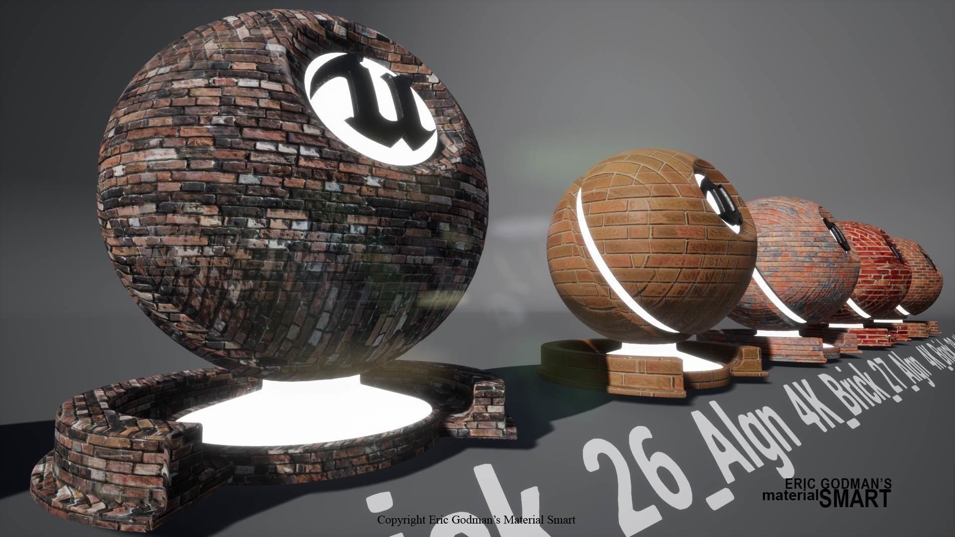 Brick World Aligned Materials 3D model_16