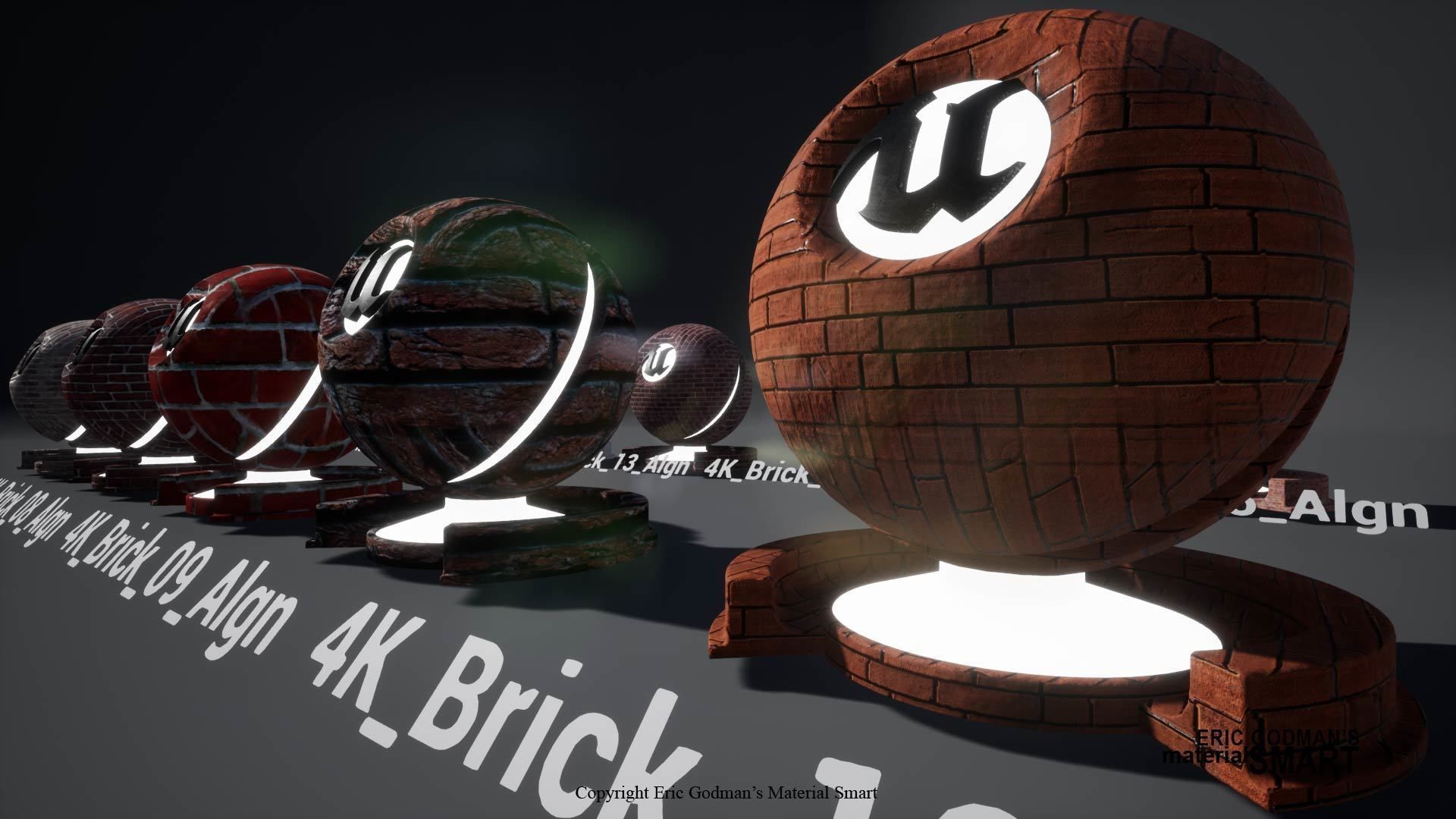 Brick World Aligned Materials 3D model_11