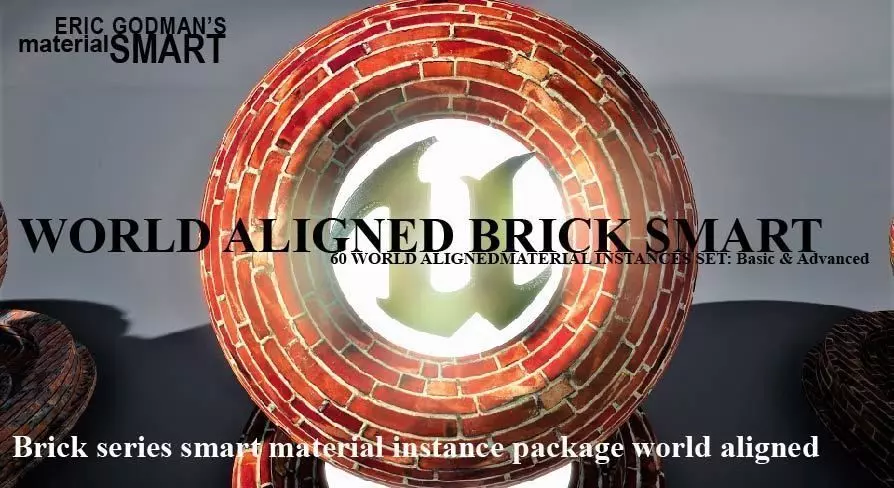 Brick World Aligned Materials 3D model_0