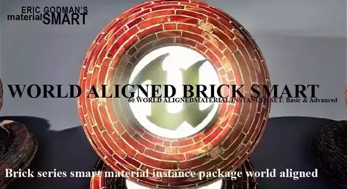 Brick World Aligned Materials 3D model