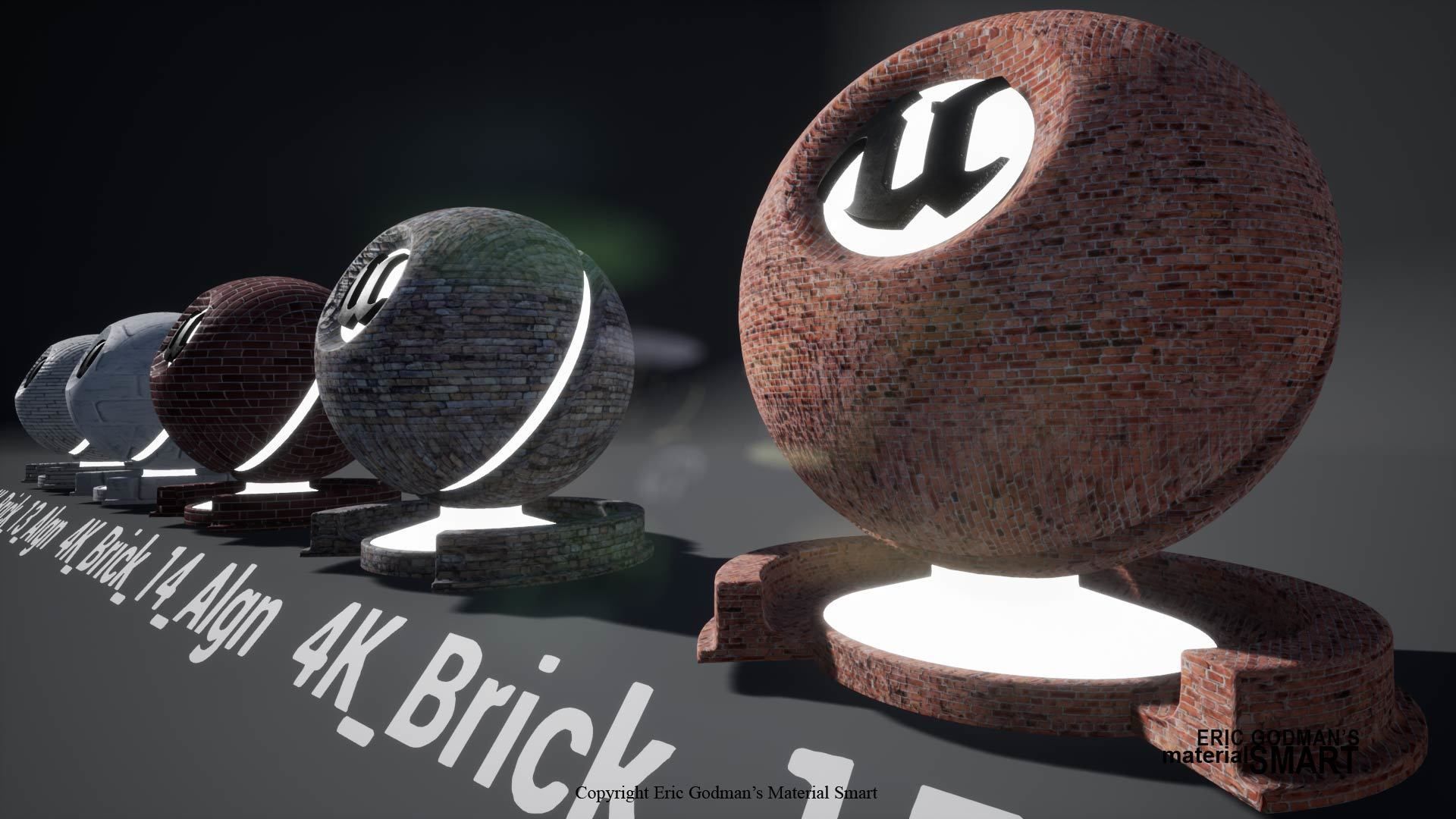 Brick World Aligned Materials 3D model_9