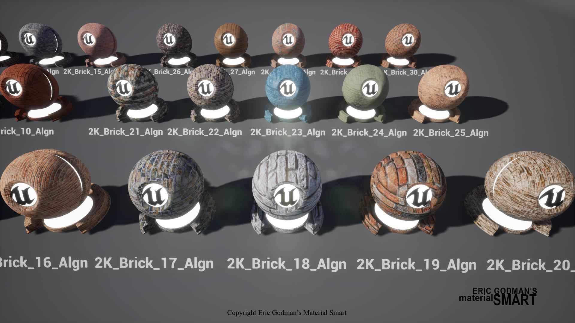 Brick World Aligned Materials 3D model_3