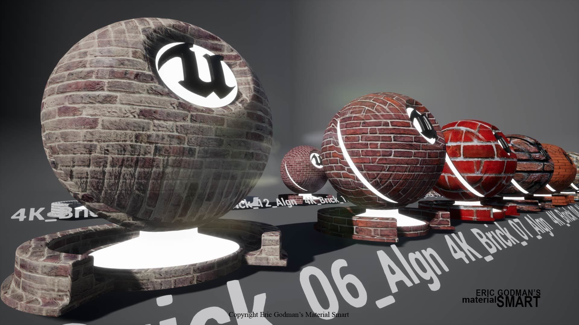 Brick World Aligned Materials 3D model_8