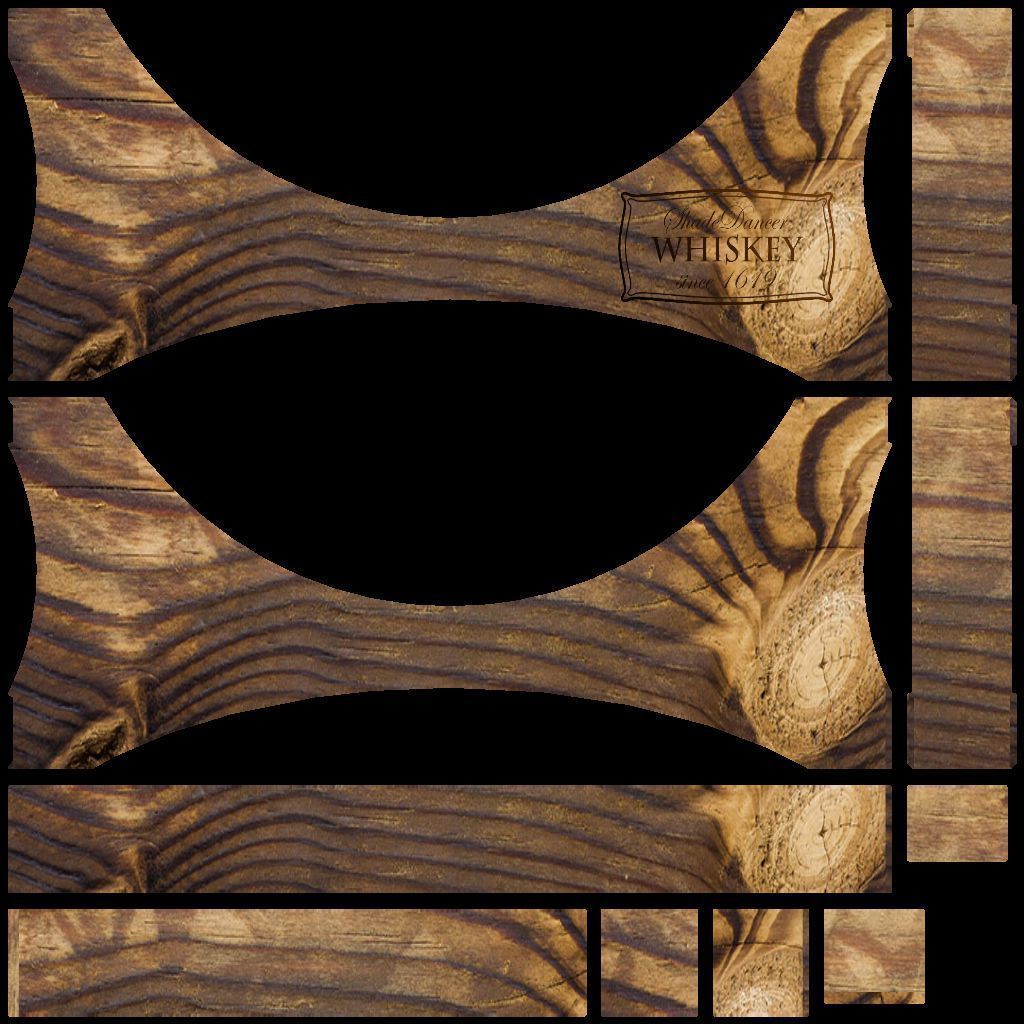 Wooden Whiskey Barrels Low-poly 3D model_11