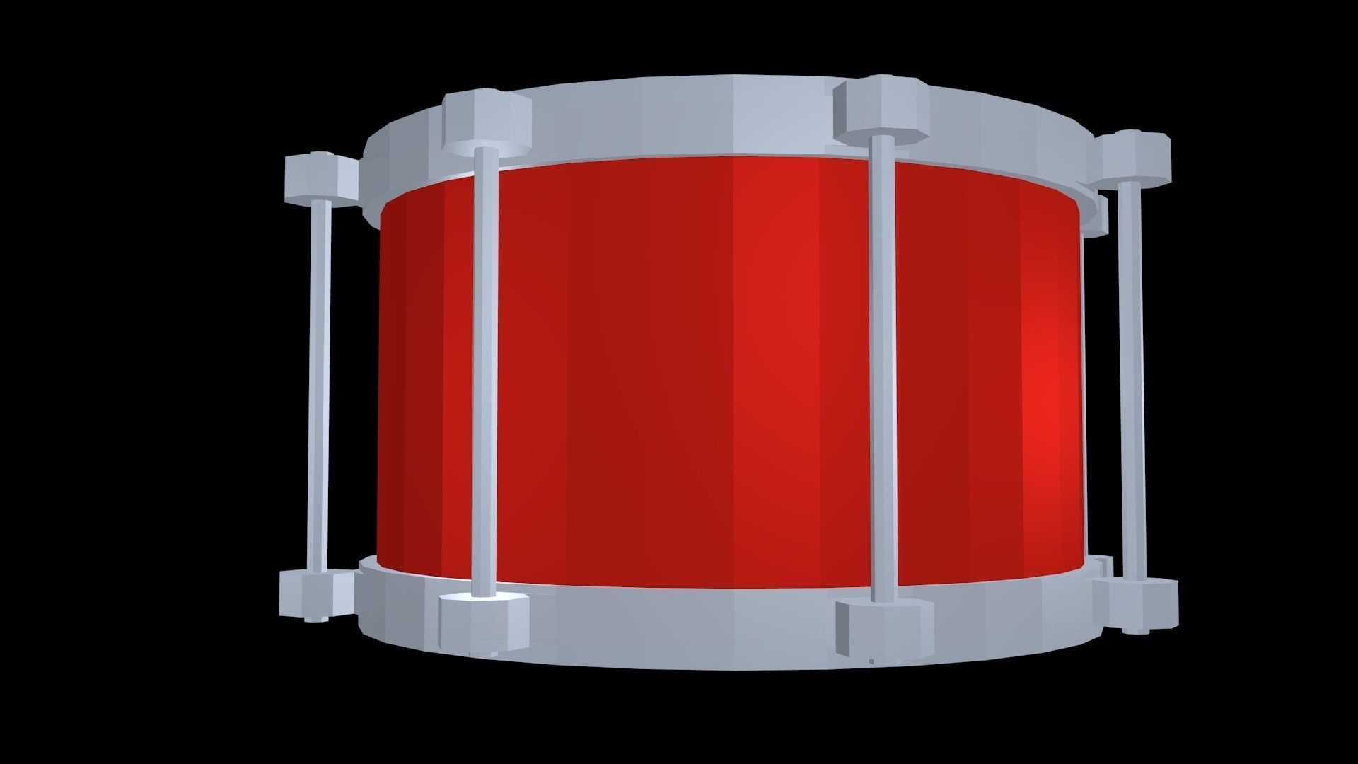 Low poly drum Low-poly 3D model_5