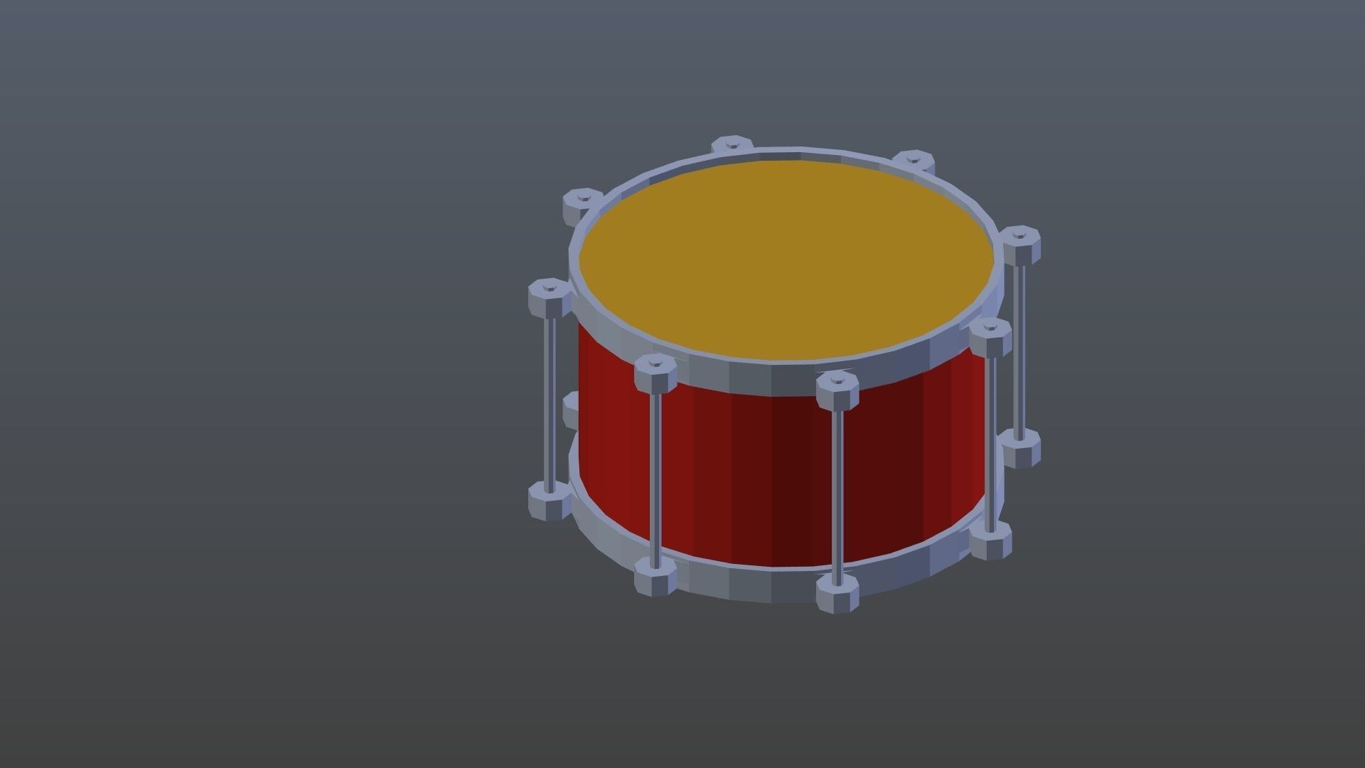 Low poly drum Low-poly 3D model_6