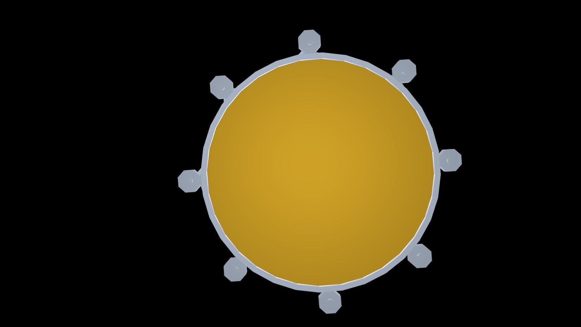 Low poly drum Low-poly 3D model_4