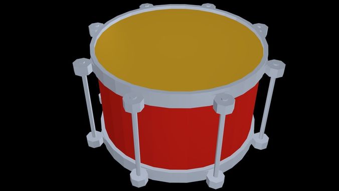 Low poly drum Low-poly 3D model