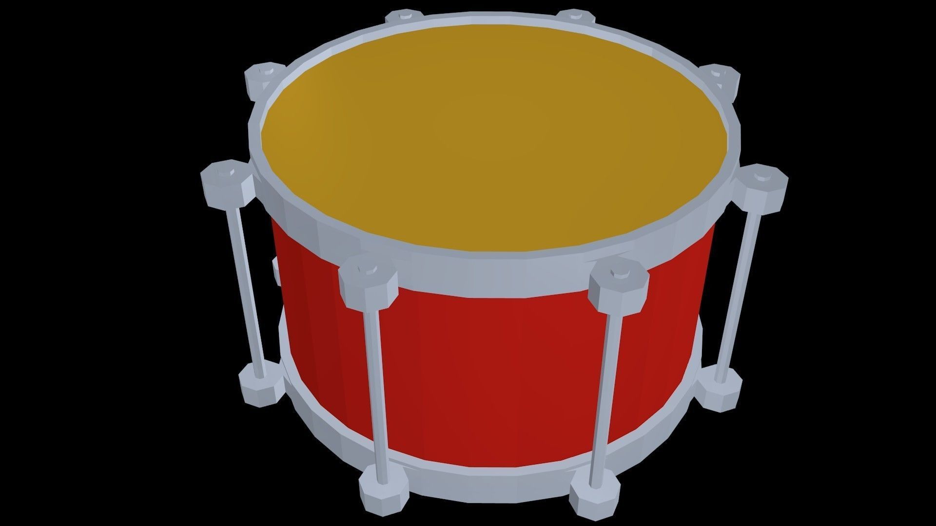 Low poly drum Low-poly 3D model_0