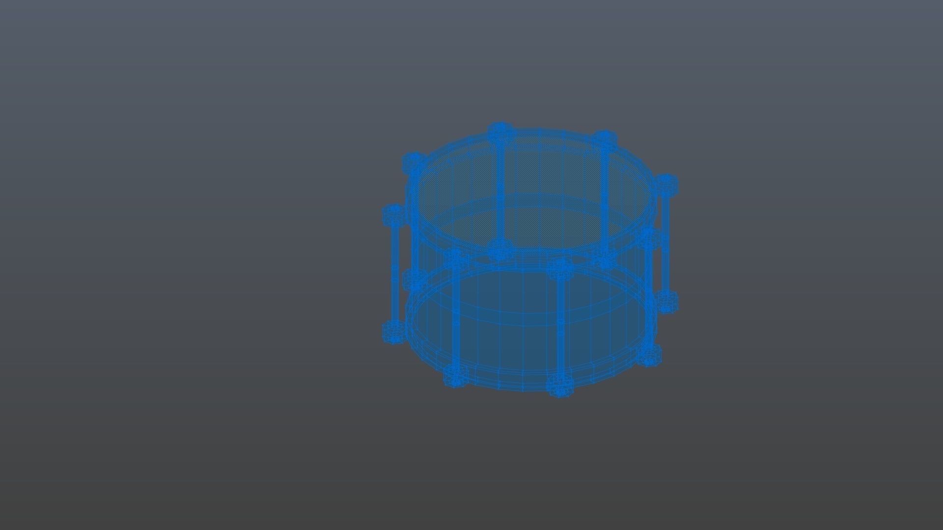 Low poly drum Low-poly 3D model_7