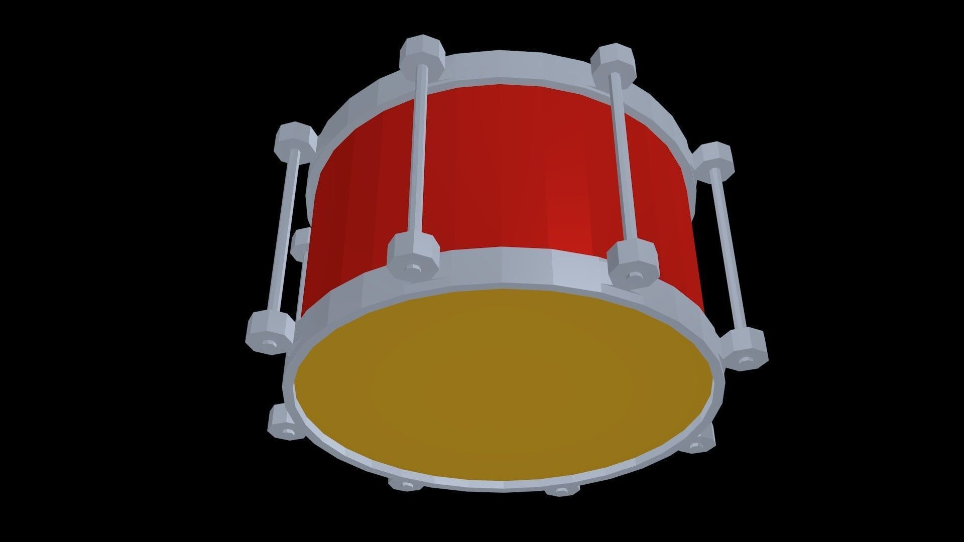 Low poly drum Low-poly 3D model_3