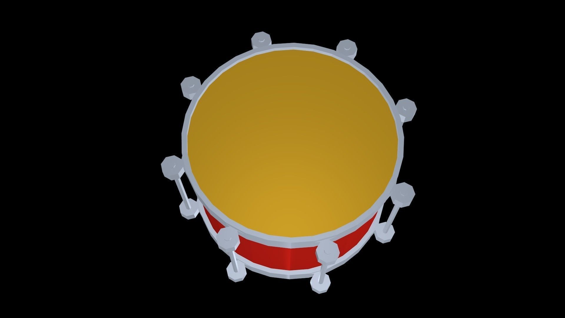 Low poly drum Low-poly 3D model_2