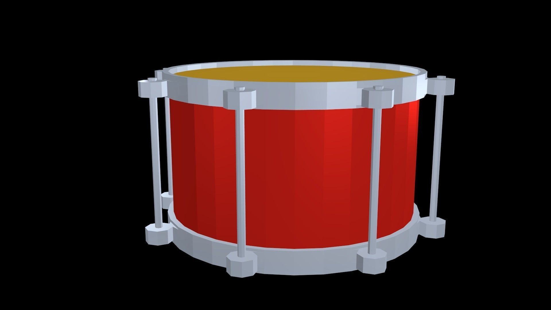 Low poly drum Low-poly 3D model_1