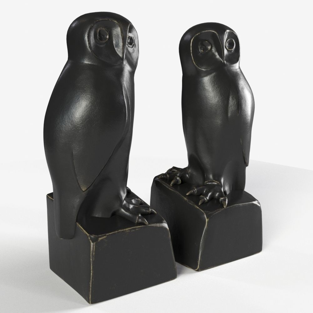 Bookend Owl set of 2 3D model_3