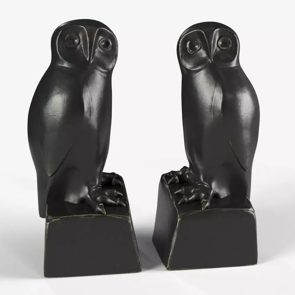 Bookend Owl set of 2 3D model_0