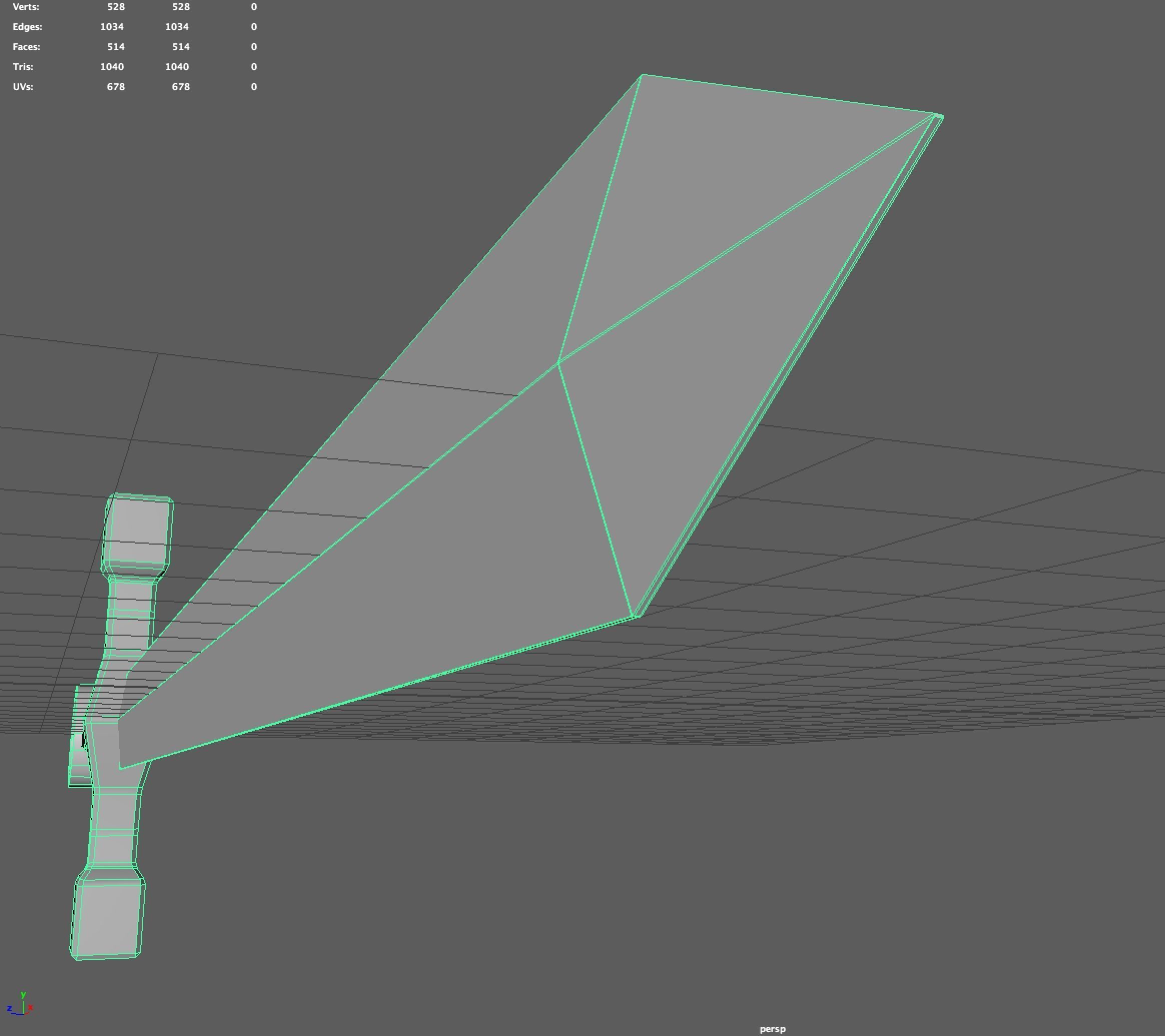 Lowpoly sword Low-poly 3D model_7