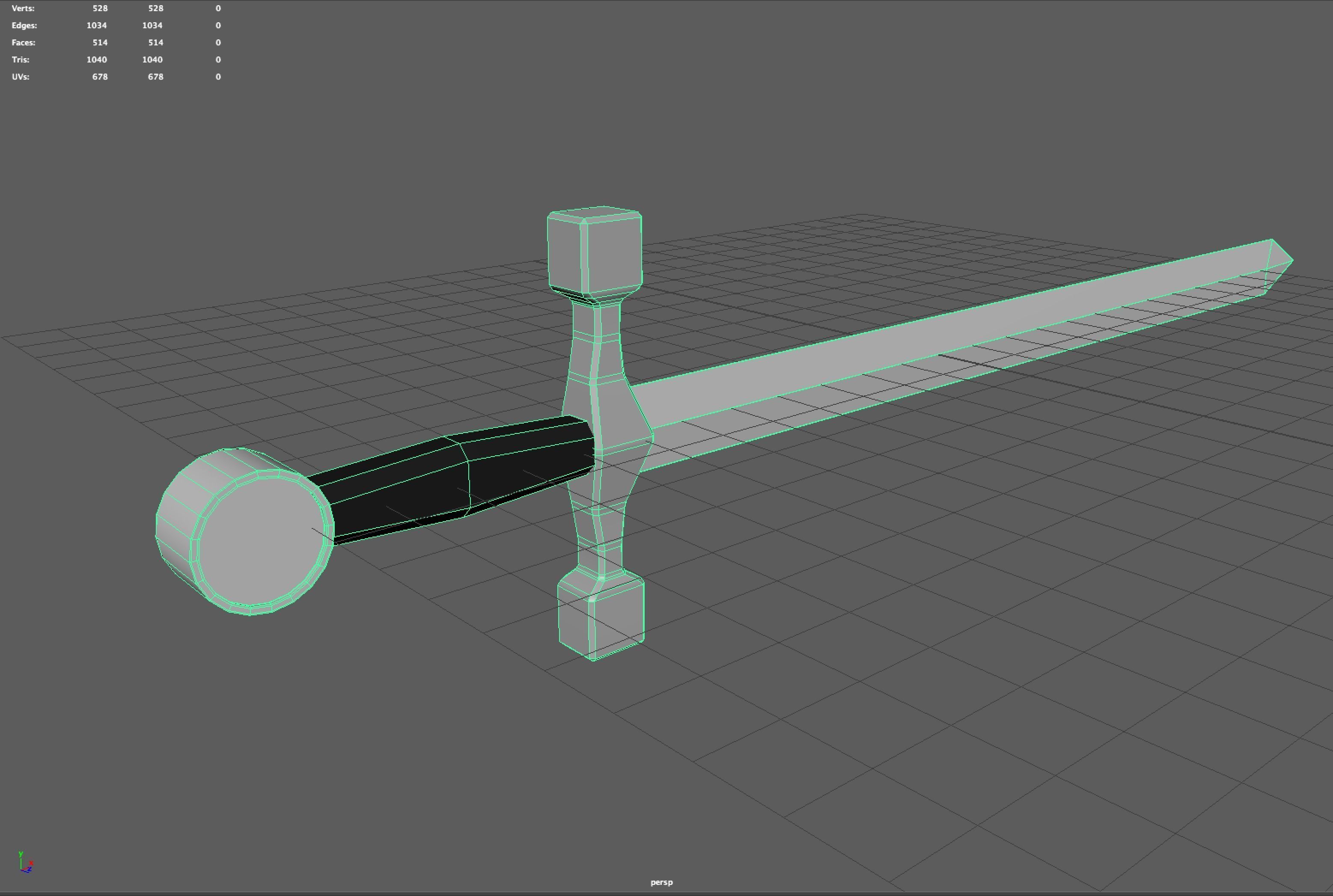 Lowpoly sword Low-poly 3D model_5