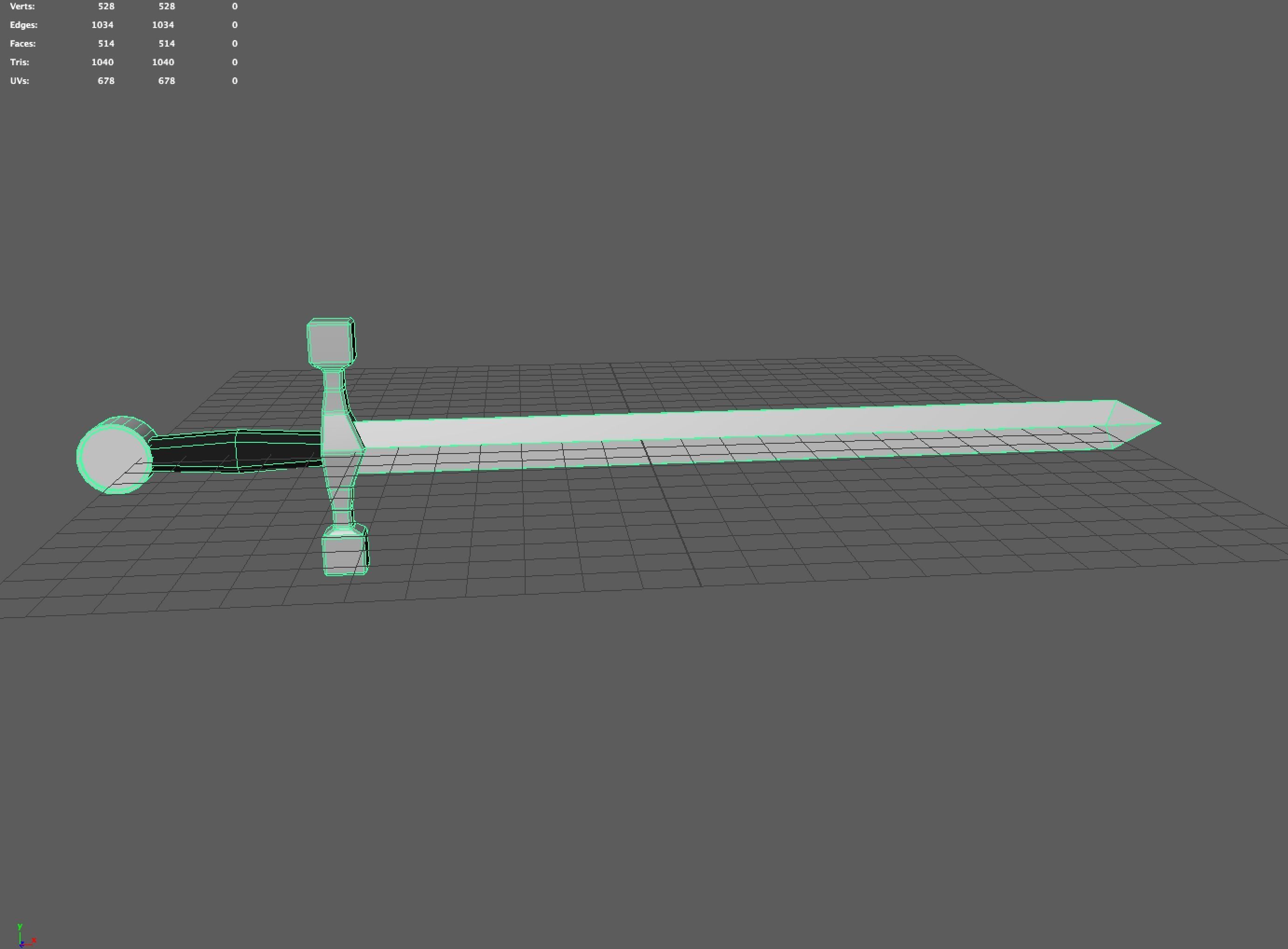 Lowpoly sword Low-poly 3D model_4