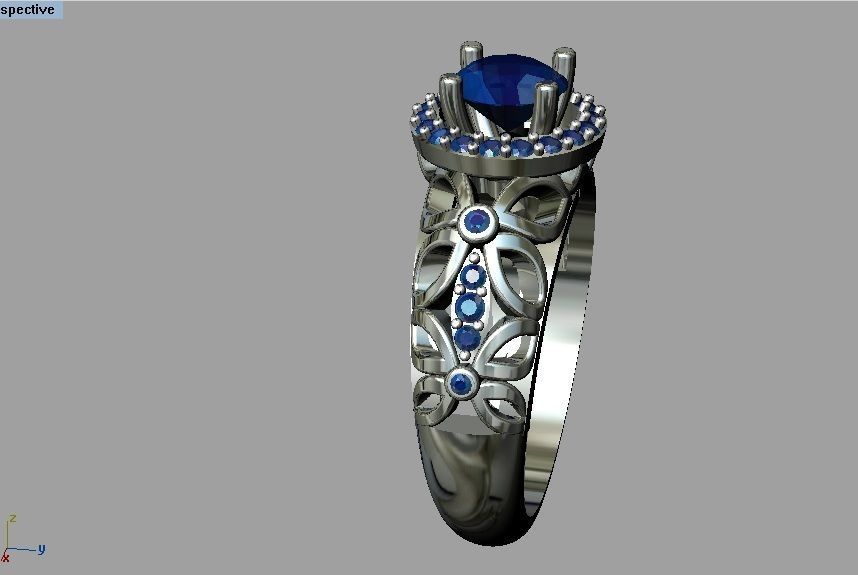 Engagement ring 3D print model_1