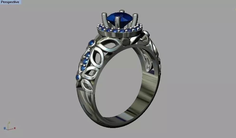 Engagement ring 3D print model_0