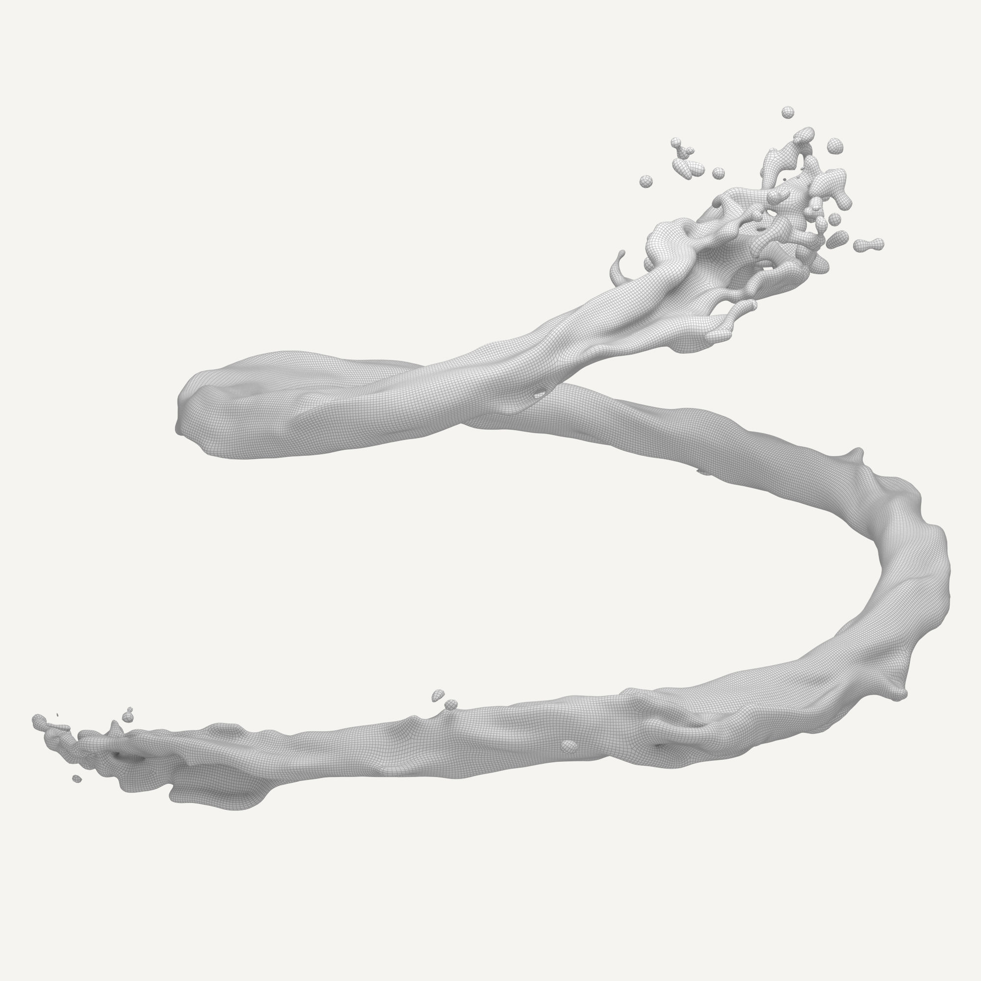 Orange Splash 3D model_3