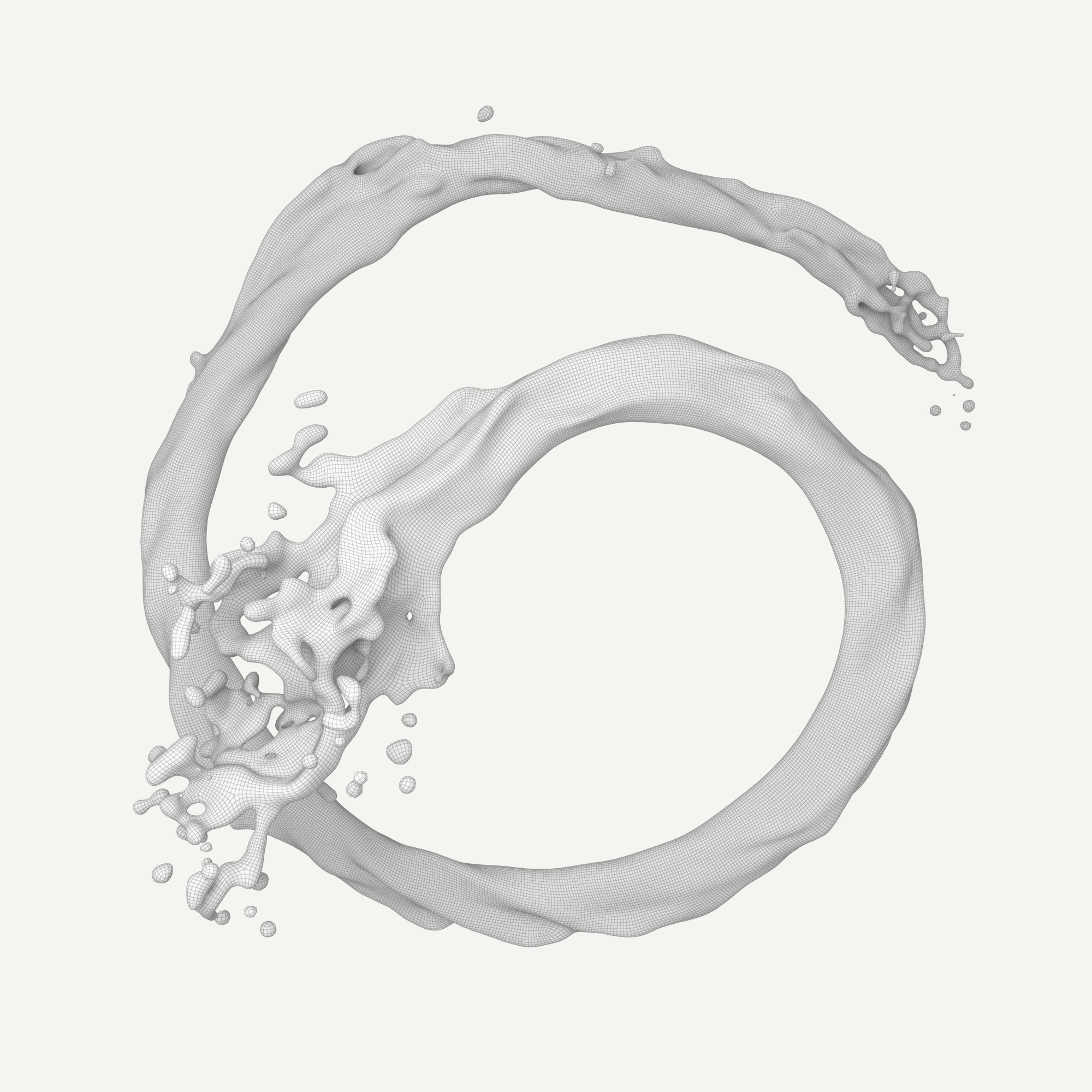 Orange Splash 3D model_2