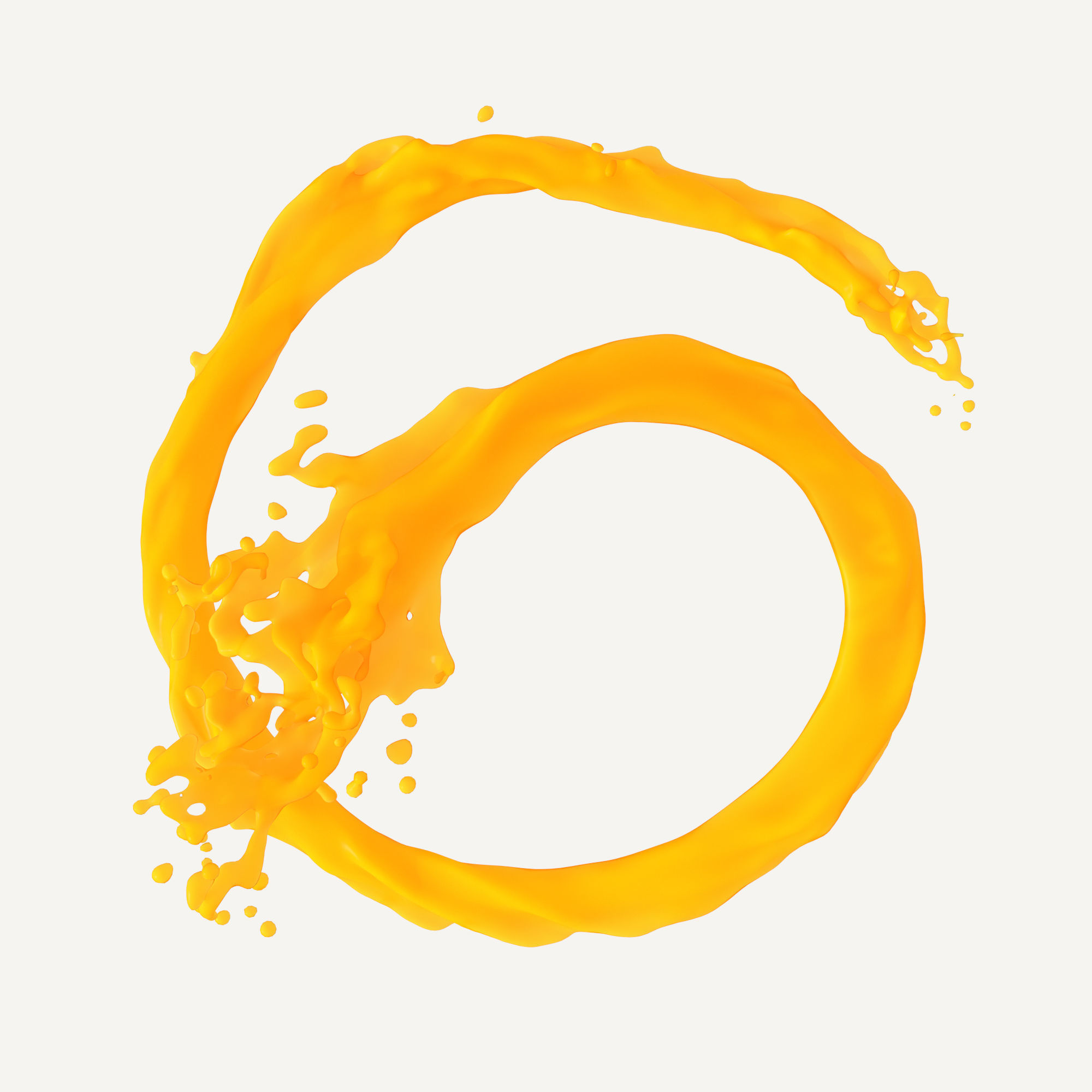 Orange Splash 3D model_1