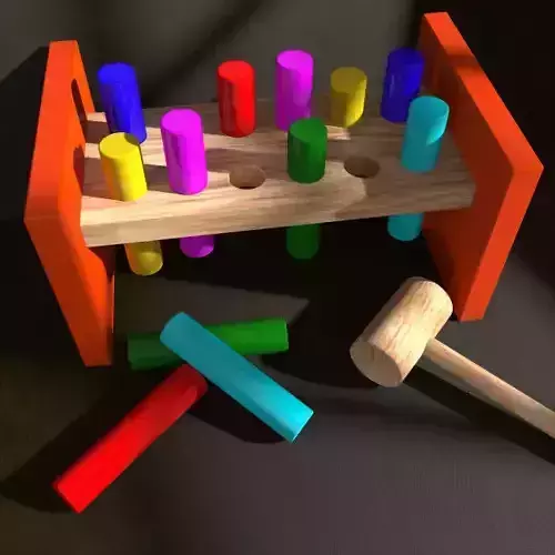 Wood Hammer and Peg Set