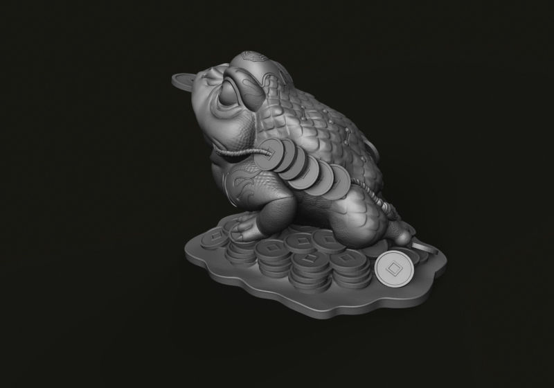 Money frog 3D print model_5