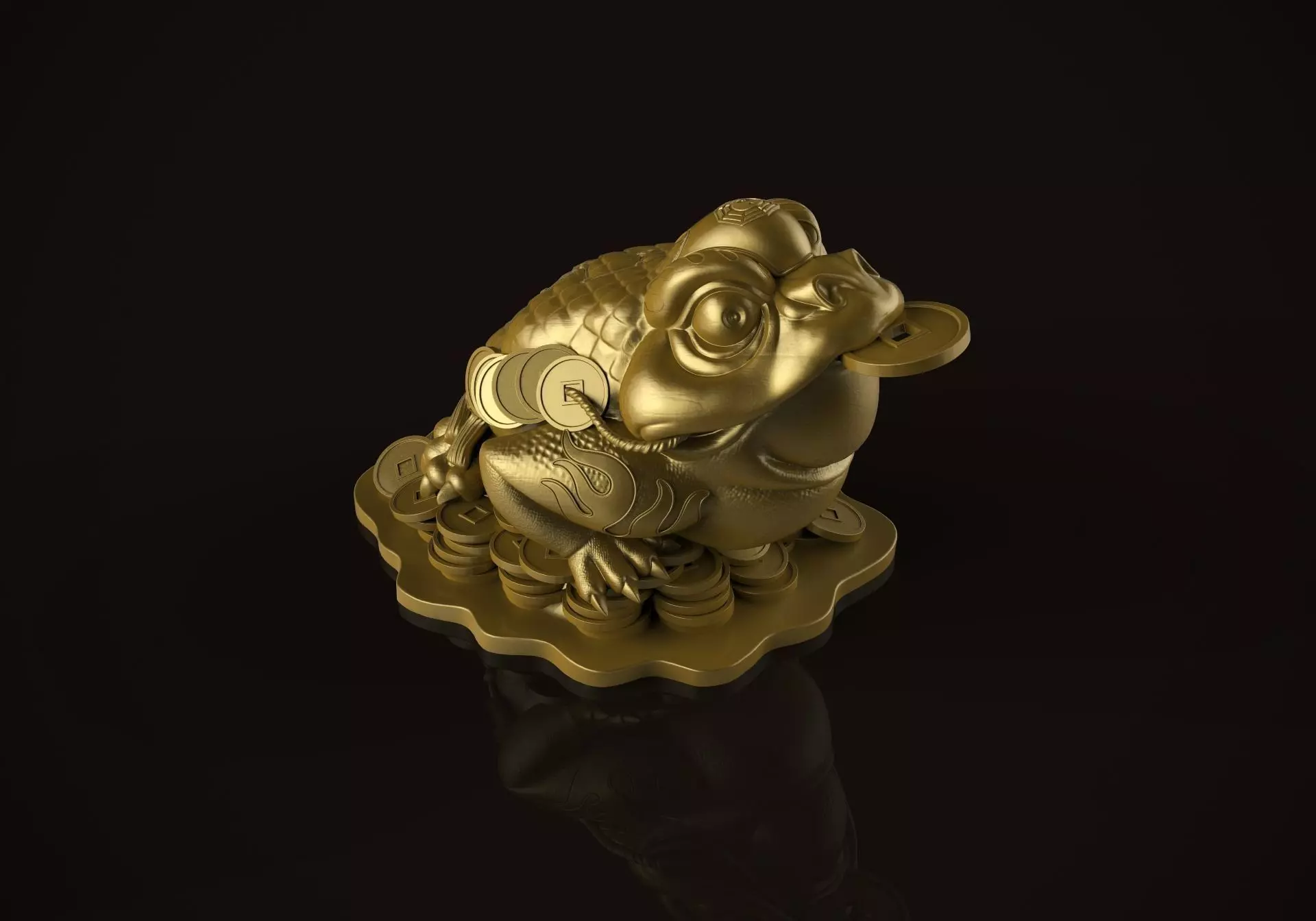 Money frog 3D print model_0