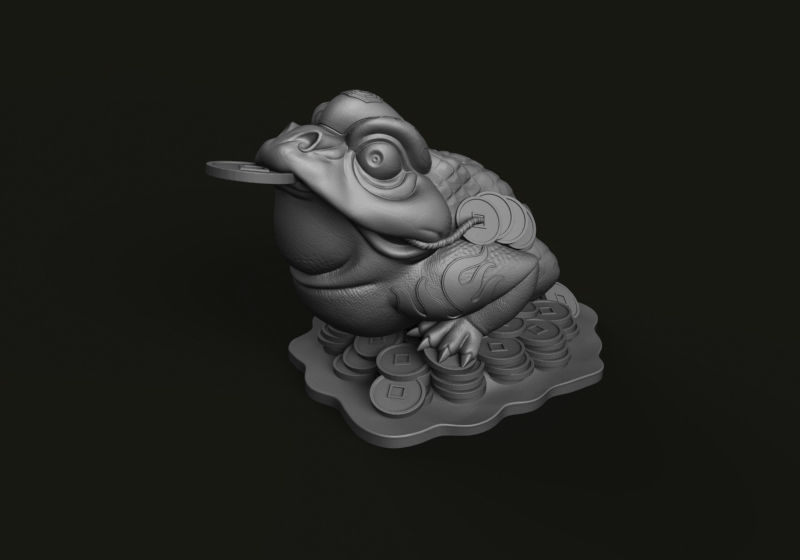 Money frog 3D print model_4