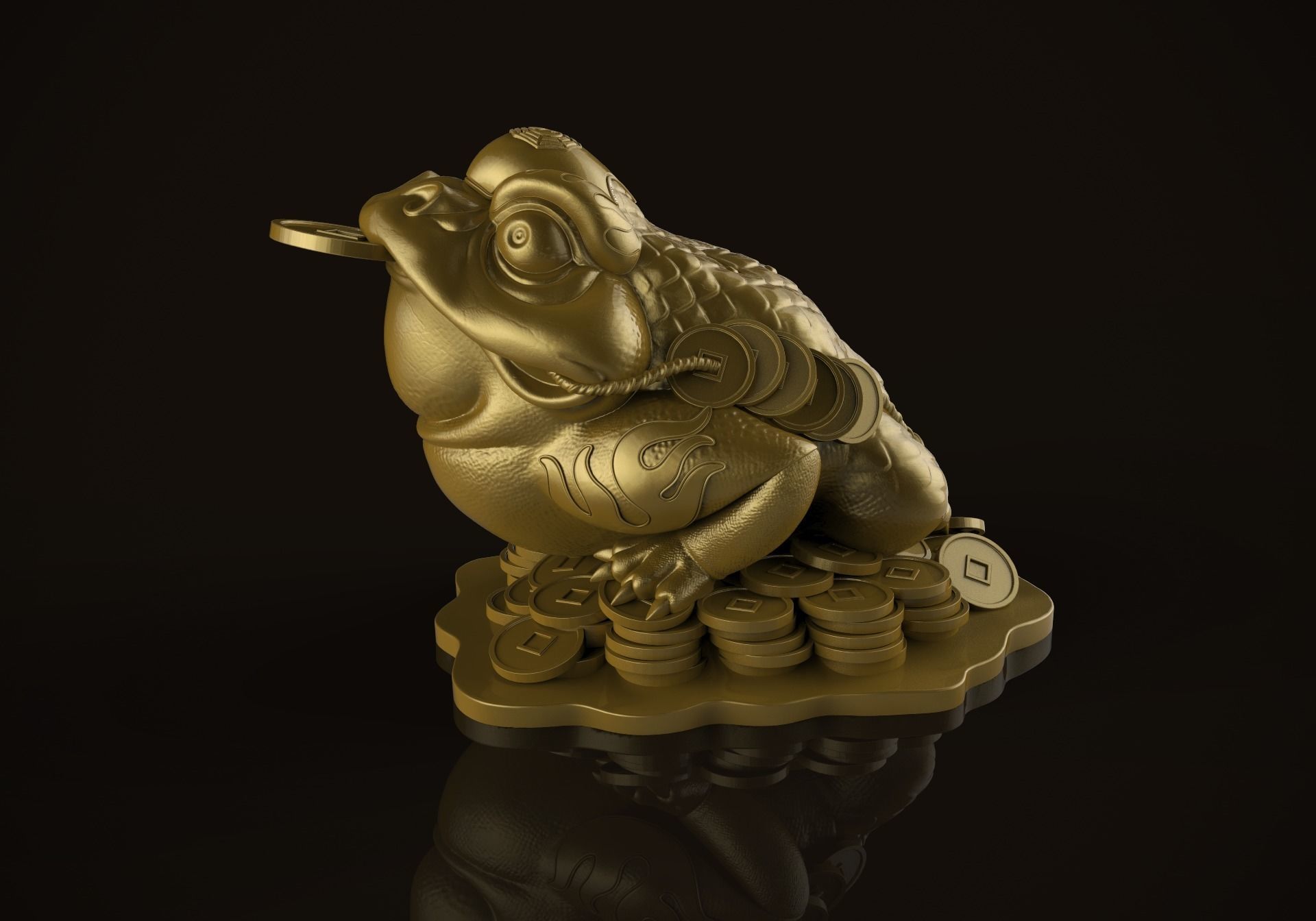 Money frog 3D print model_1