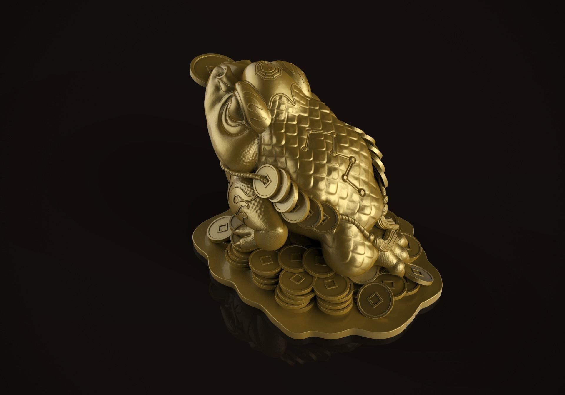 Money frog 3D print model_2