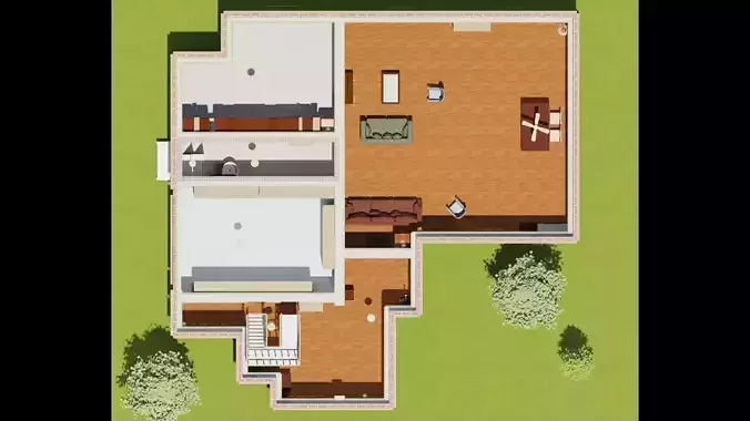 Set 6 Houses Detached with interiors