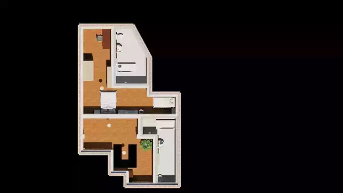 Set 6 Houses Detached with interiors