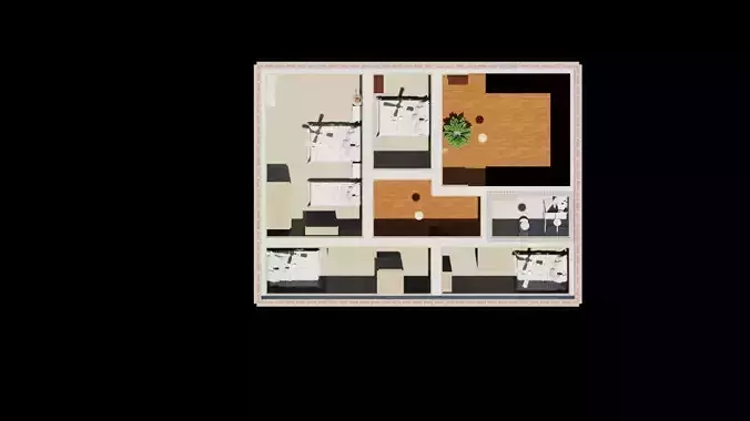 Set 6 Houses Detached with interiors