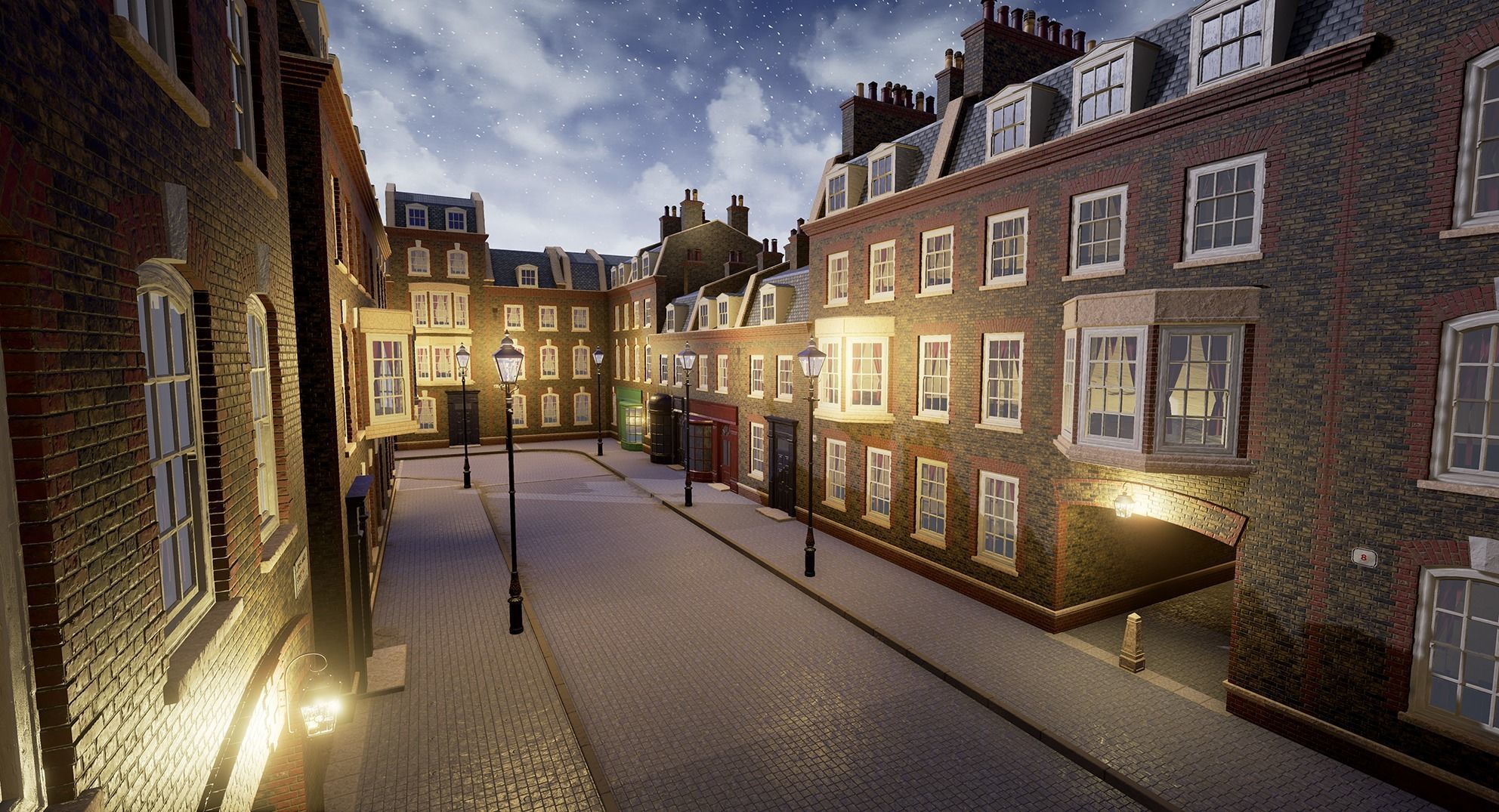 London Street Environment Unreal Engine 4 Low-poly 3D model_3