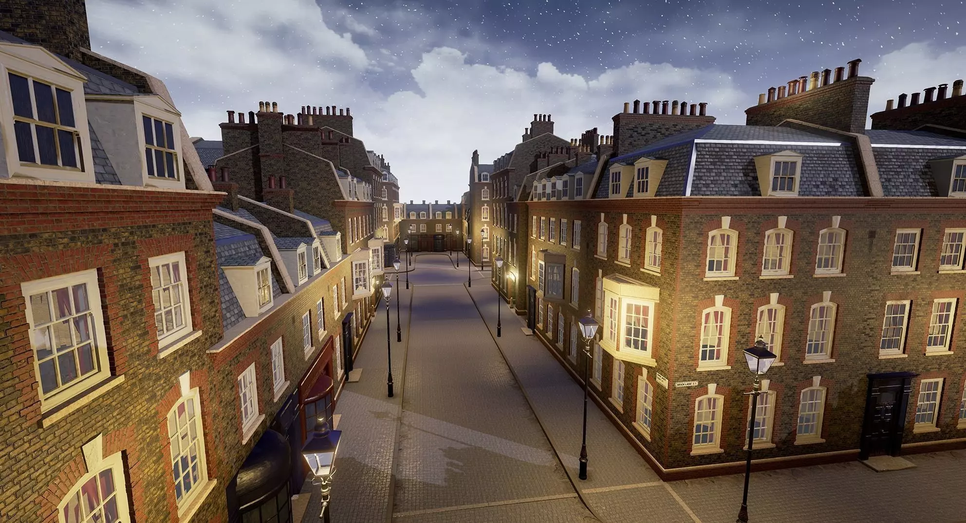 London Street Environment Unreal Engine 4 Low-poly 3D model_0