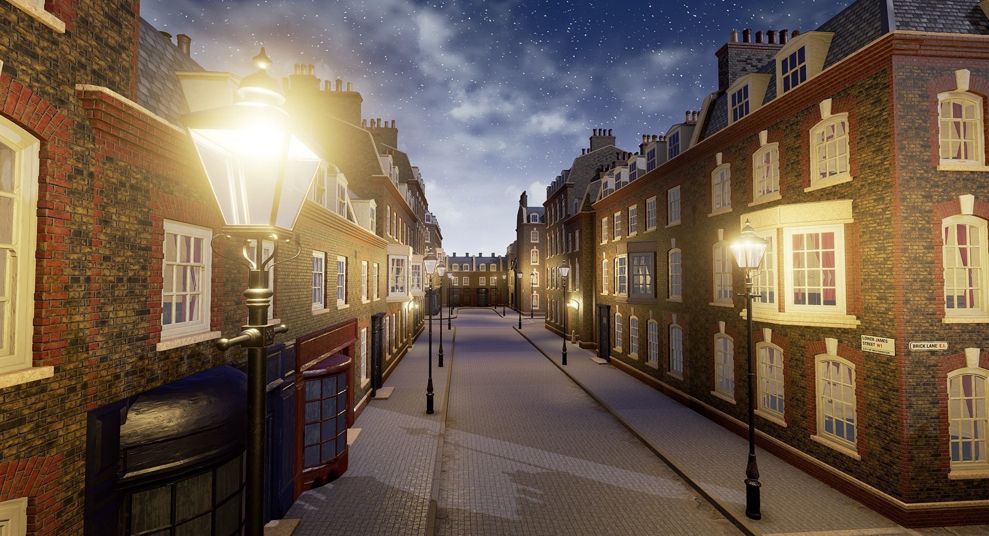 London Street Environment Unreal Engine 4 Low-poly 3D model_4